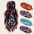 Luxus Barock Seide Quadratisch Schal Damen Stirnband Stilvoll Schmetterling Kopftuch 90cm - 41 Zweigfarbe Anmerkung von oben nach unten 1-2-3-4