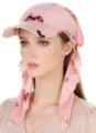 Women floral print sun visor headscarf hat lightweight pre-tied cap for outdoor daily wear - One Size / Pink Floral Elegance