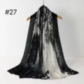 Schwarz weißer Schal mit Farbverlauf leichtes Viskose Tuch modisches Accessoire Damen - RY-27