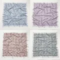 Vintage floral print square scarf, elegant neckerchief and headscarf for women daily wear. - No. 019