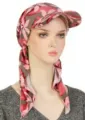 Women Floral Visor Scarf Sun Hat Lightweight Pre-tied Headwear Pink Variant - One Size / Warm Tone Rich Floral