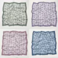 Vintage floral print square scarf with lace border, versatile fashion headscarf variant. - No. 026