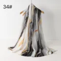 Elegantes bedrucktes Baumwolltuch duftiger Schal moderner Farbverlauf Stil Kopftuch Modell 34# - RY-34