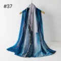 Blauer Farbverlauf Viskose Schal weicher langer leichter Sommer Damenmode Kopftuch - RY-37