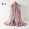 Leichter bedruckter Viskose Schal mit Farbverlauf elegante dünne Damenschal für Sommer und Alltag - RY-42
