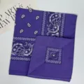 Classic purple cotton paisley bandana scarf, American vintage western cowboy head wrap. - 54*54CM / RY-19