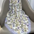 Elegant silk-feel scarf with butterfly print, chic accessory for women's shirts and hair. - RY-30