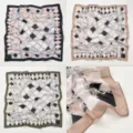 110cm panuelo cuadrado tacto seda cadena geometrico estampado floral mujer elegante - RY-48