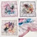Elegante pañuelo cuadrado grande con un diseño de impresión artística abstracta. - RY-51