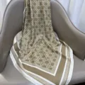 Women silk feel twill small scarf elegant geometric pattern chic neckerchief accessory - RY-36