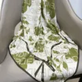 Green printed twill silk scarf women elegant thin neckerchief hair band for shirt - RY-40