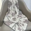 Fendi printed silk twill small scarf, grey floral pattern neckerchief for women shirt - RY-44