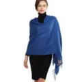 Effen kleur kwastje kasjmier gevoel sjaal winter warme wikkel sjaal elegante feest accessoire - Blauw