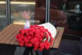 Handmade Crochet Rose Flower Blanket Valentine Gift Red Rose Shawl Bestie Present Cozy - Red Rose Style / 60