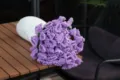 Handmade Knitted Rose Flower Blanket Shawl Purple Creative Gift for Women Birthday - Lavender / 60