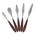 5-teiliges Palettenmesser Set Edelstahl Backspatel Kuchenglasur Werkzeuge mit Holzgriffen - 5-teiliges Edelstahl-Set