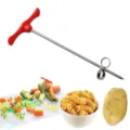 Taglia verdure a spirale manuale in acciaio inossidabile per patate e cucina. - Rosso