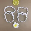 4pcs plastic frame cookie cutters set, fondant biscuit molds for cake decorating and DIY baking. - 4-Piece Plaque Cookie Cutter Set