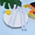 Detail view of 4-piece cake lace embossing strips, perfect for fondant decorating and kitchen DIY. - 4pcs Skirt Edge Embossing Strips