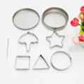 Set stampi per biscotti Dalgona in acciaio inossidabile con piastre e formine varie. - Set di 7 pezzi per biscotti di zucchero