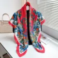 Ethischer blumiger Paisley bedruckter Schal und Retro eleganter Damenschal, weicher Stoff. - Rosafarbenes Paisleymuster