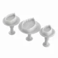3pcs rose leaf fondant plunger cutter set for cake decorating and cookie baking tools - Rose Leaf Plunger Mold / Three-Piece Set