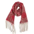 Red plaid tassel scarf winter cozy polyester fringe shawl product detail view item - Large Plaid Red