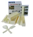 3-in-1 plastic sushi maker set DIY kitchen tool mold kit for making rice rolls easily. - 10-Piece Beige Sushi Set