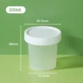gobelet à dessert en plastique de 300 ml avec couvercle blanc pour glace yaourt et pudding - Tasse de Gelée d'Herbe 300ml