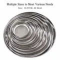 Stainless steel flour sieve set, round fine mesh baking strainer for kitchen use 10-27cm. - 9cm Flour Sieve (40 Mesh)