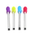 Mini pince alimentaire en acier inoxydable avec embouts en silicone colorés pour glaçons et sucre. - Mini-pince alimentaire ovale