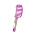 Spazzola per capelli curva districante con perni da massaggio e manico antiscivolo styling. - Sacchetto OPP / Viola Senza Setole