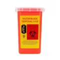 PP plastic razor blade disposal container sharp waste bin for salon and home use safely. - Red