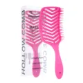 Spazzola per capelli rosa a V, spazzola per styling curva per massaggio delicato e asciugatura. - Spazzola Scheletro Ventilata / Sacchetto OPP / Rosso rosa