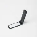 Portable Folding Mirror Comb Mini Travel Hairbrush Dual-Use Pocket Cosmetic Mirror Black - Black