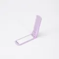 Portable folding mirror and comb set, mini dual-use hair brush for travel and daily use. - Purple