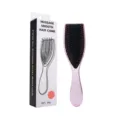 Pink electroplated detangling hair comb with ergonomic design and massage teeth for daily use. - Box Packaging / Electroplated Pink