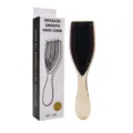 Electroplated massage hair comb detangling brush for smooth scalp care wet and dry use - Box Packaging / Electroplated Gold