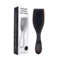 Black electroplated massage hair comb, detangling wet and dry hair brush for daily care. - Box Packaging / Electroplated Black