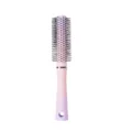 Gradient pink round hair brush with massage bristles, elegant styling tool for smooth hair. - Gradient Purple