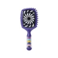Spazzola per capelli con elastici colorati, design cavo per styling voluminoso e uso asciutto. - Sacchetto OPP / Viola scuro