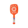 Spazzola per capelli cava arancione con manico portaoggetti elastici colorati e accessorio - Sacchetto OPP / Arancione