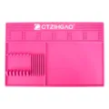 Tappetino in silicone rosa resistente al calore per ferro arricciacapelli e piastra. - Imballaggio in scatola / Rosso rosa
