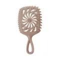 Brosse à cheveux creuse portable pour démêler le coiffage des enfants et adultes - Sac OPP / Kaki