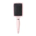 Pink paddle cushion hair brush with massage bristles, ergonomic pink handle, daily use hair styling tool. - OPP Bag / Pink Air Cushion Comb