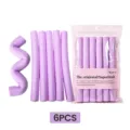 Bigoudis en mousse violette flexibles rouleaux a cheveux ensemble de 6 pieces pour salon - Rose en sachet / Violet