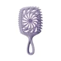 Brosse à cheveux éventail spirale violette peigne démêlant creux portable avec lanière de voyage - Sac OPP / Mauve Clair