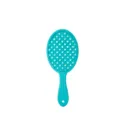 Turquoise hollow hair brush with cute white star pattern, lightweight detangling comb for daily use. - Green