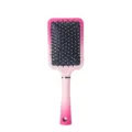 Spazzola per capelli piatta sfumata macaron con cuscino e setole in nylon per massaggio. - Rosso sfumato quadrato