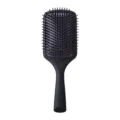 Brosse à cheveux plate noire avec coussin, peigne de massage du cuir chevelu antistatique. - Brosse Carrée à Coussin d'Air / Emballage en sac / Noir mat